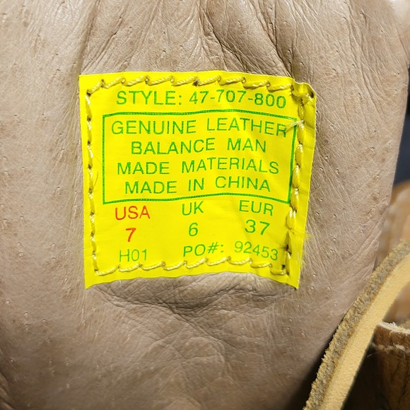 Roper Genuine Leather Lace Up Ankle Boots Tan Size 7 47707800 - Picture 4 of 8